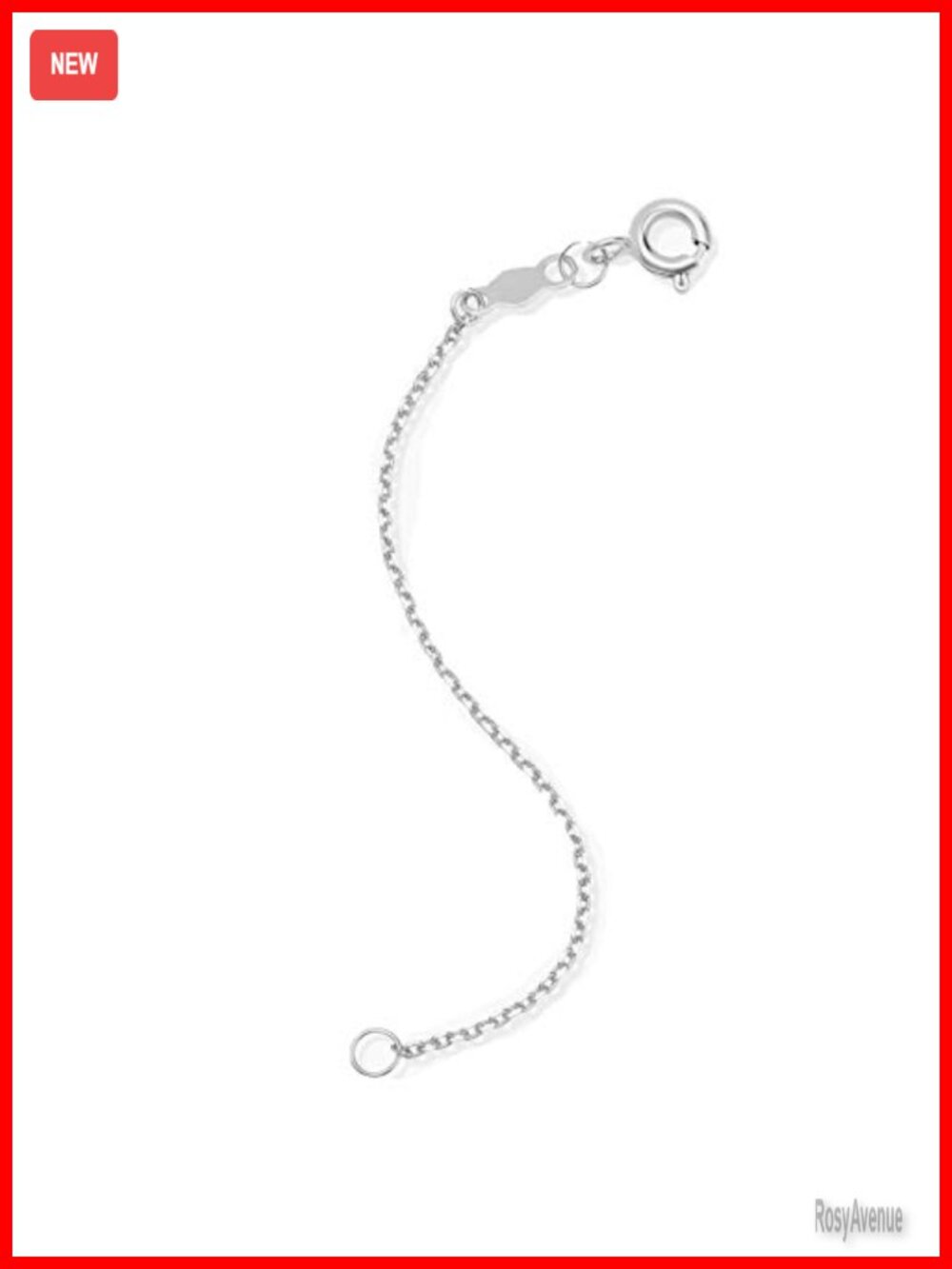 Solid 14K Gold 3 inch Cable Chain Necklace Extender, Jewelry Extender